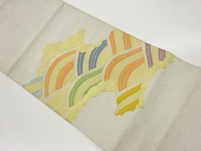 砂子綴れ青海波に雲模様織出し名古屋帯